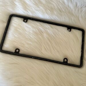 ⚡️ Black AB single row rhinestone license plate frame